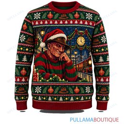 Freddy Krueger Christmas Railway Station ugly christmas sweater