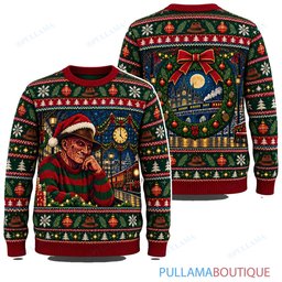 Freddy Krueger Christmas Railway Station ugly christmas sweater