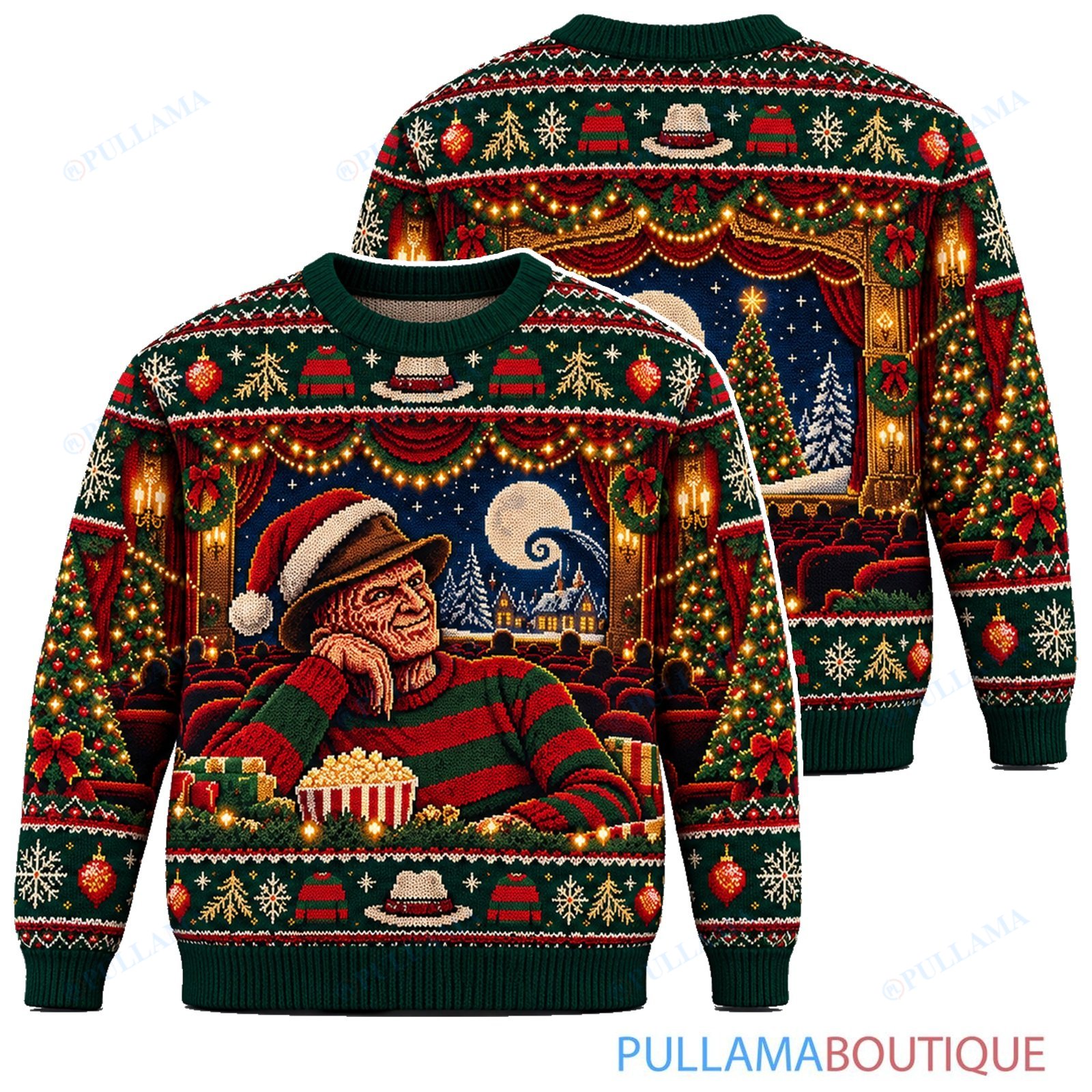 Freddy Krueger Christmas Dream Theater ugly christmas sweater