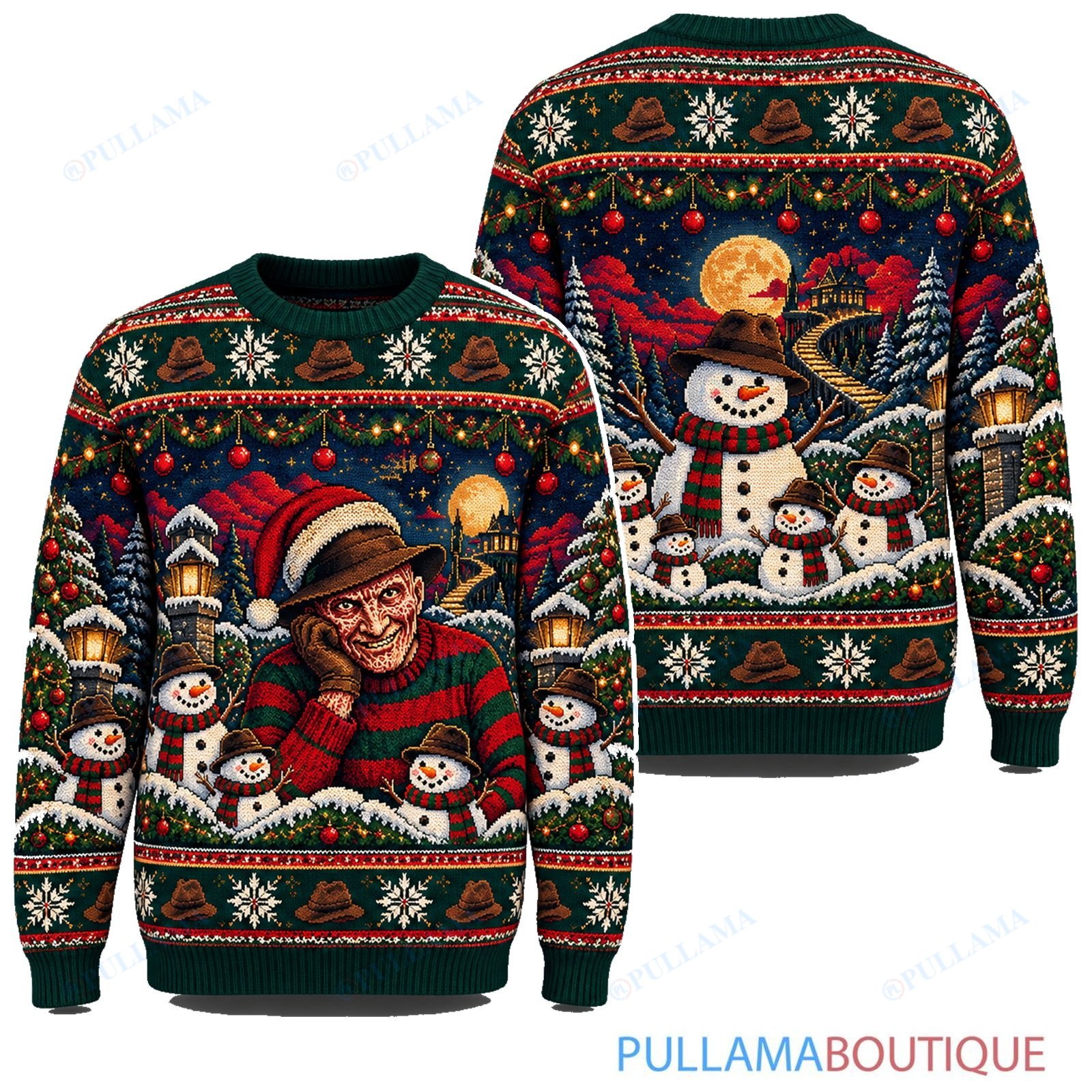 Freddy Krueger Snowman Dream ugly christmas sweater