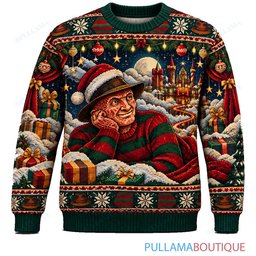 Freddy Krueger Christmas Castle Dream ugly christmas sweater