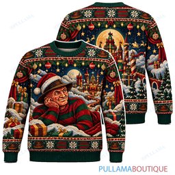 Freddy Krueger Christmas Castle Dream ugly christmas sweater