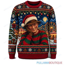Freddy Krueger Holiday Carnival ugly christmas sweater
