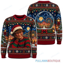 Freddy Krueger Holiday Carnival ugly christmas sweater