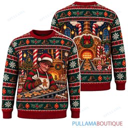 Freddy Krueger Holiday Cookie Bakery ugly christmas sweater