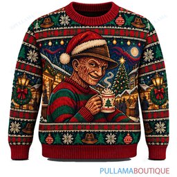 Freddy Krueger Holiday Cocoa Snow Globe ugly christmas sweater