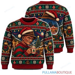 Freddy Krueger Holiday Cocoa Snow Globe ugly christmas sweater