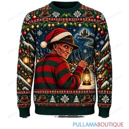 Freddy Krueger Holiday Lantern Walk ugly christmas sweater