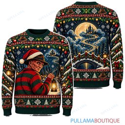 Freddy Krueger Holiday Lantern Walk ugly christmas sweater