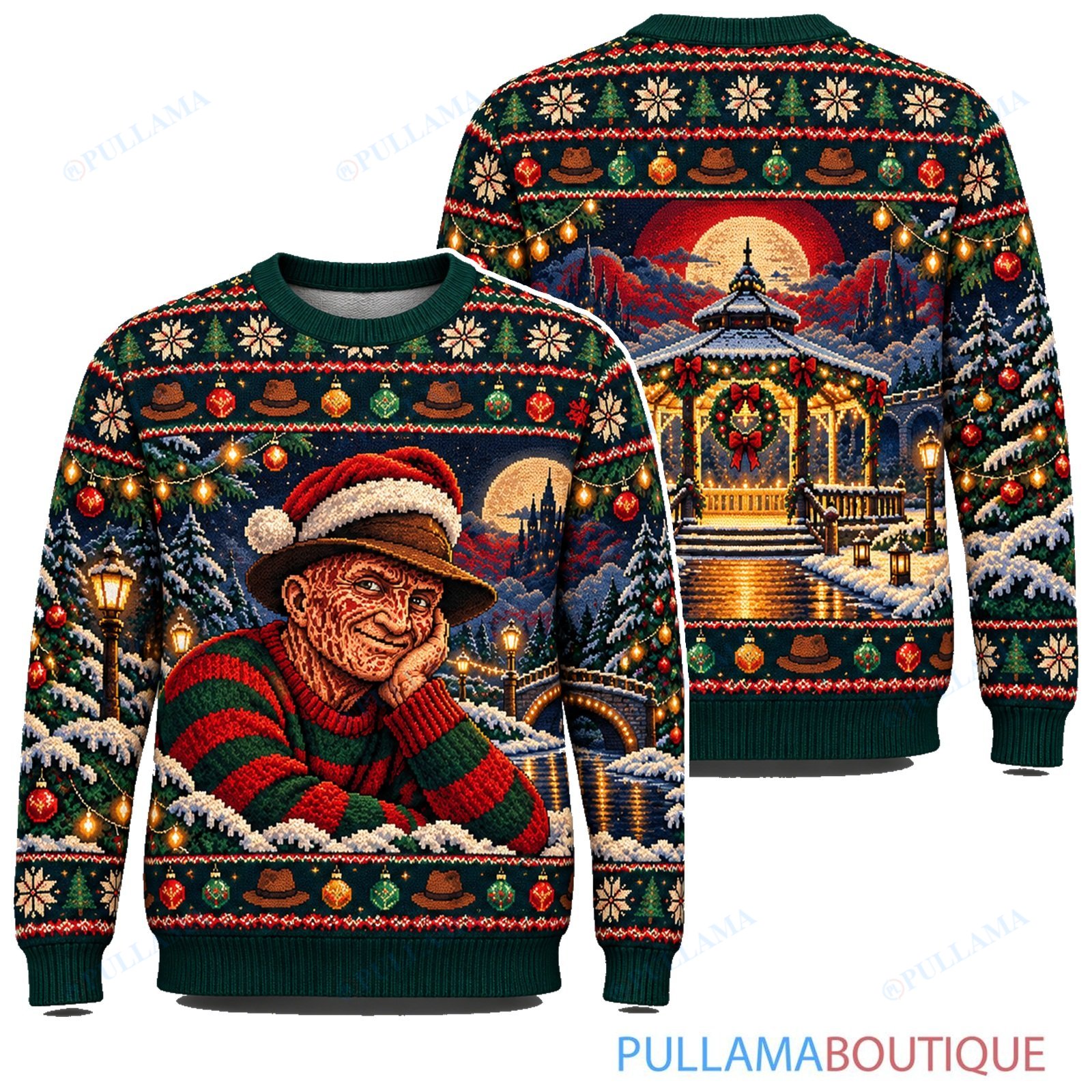 Freddy Krueger Christmas Carol Gazebo ugly christmas sweater