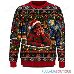 Freddy Krueger Christmas Bell Tower ugly christmas sweater