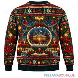 Freddy Krueger Poinsettia Greenhouse ugly christmas sweater