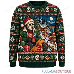 Jason Voorhees Christmas Gift Walk ugly christmas sweater