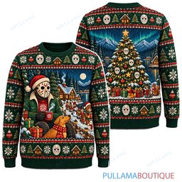 Jason Voorhees Christmas Gift Walk ugly christmas sweater