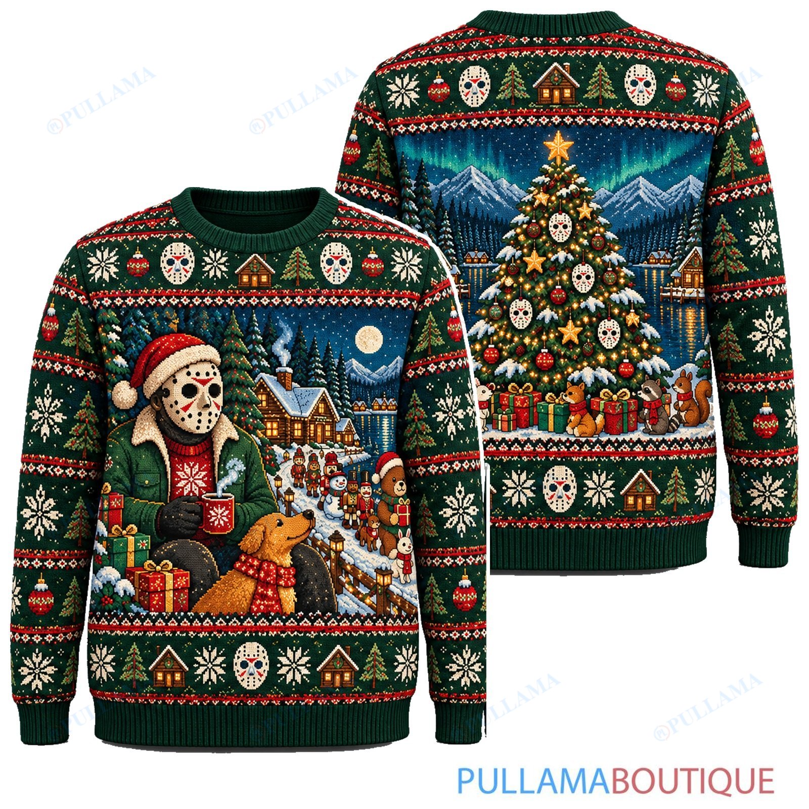 Jason Voorhees Christmas Gift Walk ugly christmas sweater