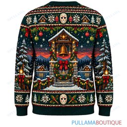 Jason Voorhees Christmas Bell Tower ugly christmas sweater