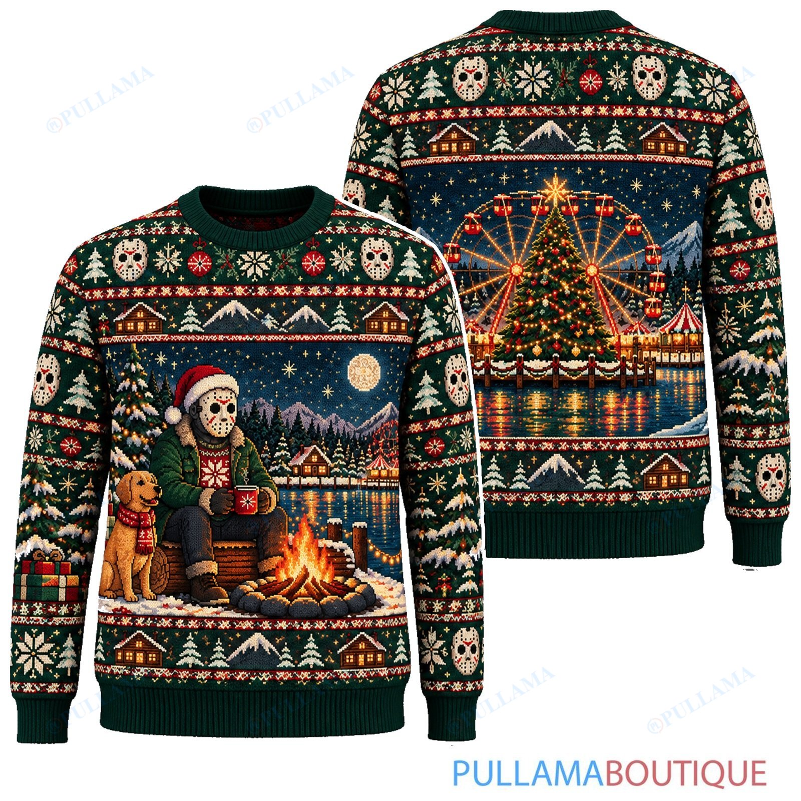 Jason Voorhees Holiday Ferris Wheel ugly christmas sweater