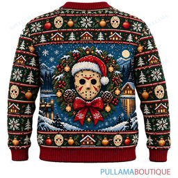 Jason Voorhees Crystal Lake Christmas Cocoa ugly christmas sweater