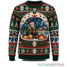 Jason Voorhees Crystal Lake Snow Globe ugly christmas sweater