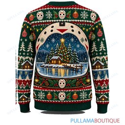 Jason Voorhees Crystal Lake Snow Globe ugly christmas sweater