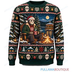 Jason Voorhees Holiday Lakeside Gazebo ugly christmas sweater