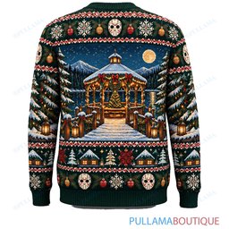 Jason Voorhees Holiday Lakeside Gazebo ugly christmas sweater