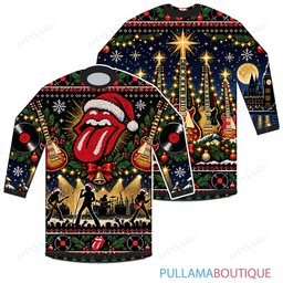 The Rolling Stones Christmas Guitar Tree ugly christmas sweater