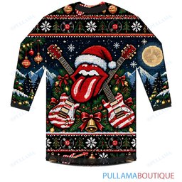 The Rolling Stones Christmas Mountain Concert ugly christmas sweater