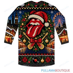 The Rolling Stones Christmas Music Festival ugly christmas sweater