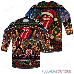 The Rolling Stones Christmas Music Festival ugly christmas sweater