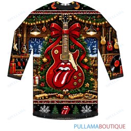 The Rolling Stones Christmas Guitar Lounge ugly christmas sweater