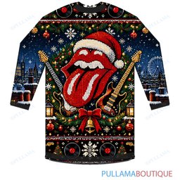 The Rolling Stones Snowy Christmas Wreath ugly christmas sweater