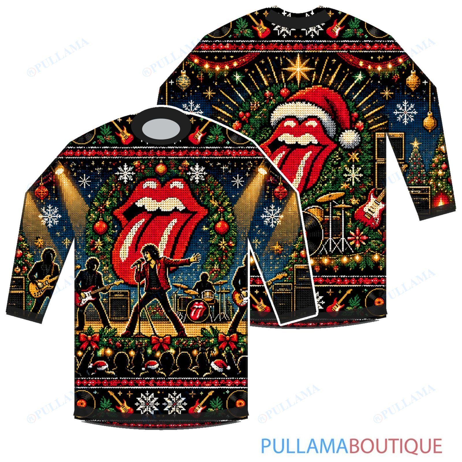 The Rolling Stones Holiday Arena Show ugly christmas sweater