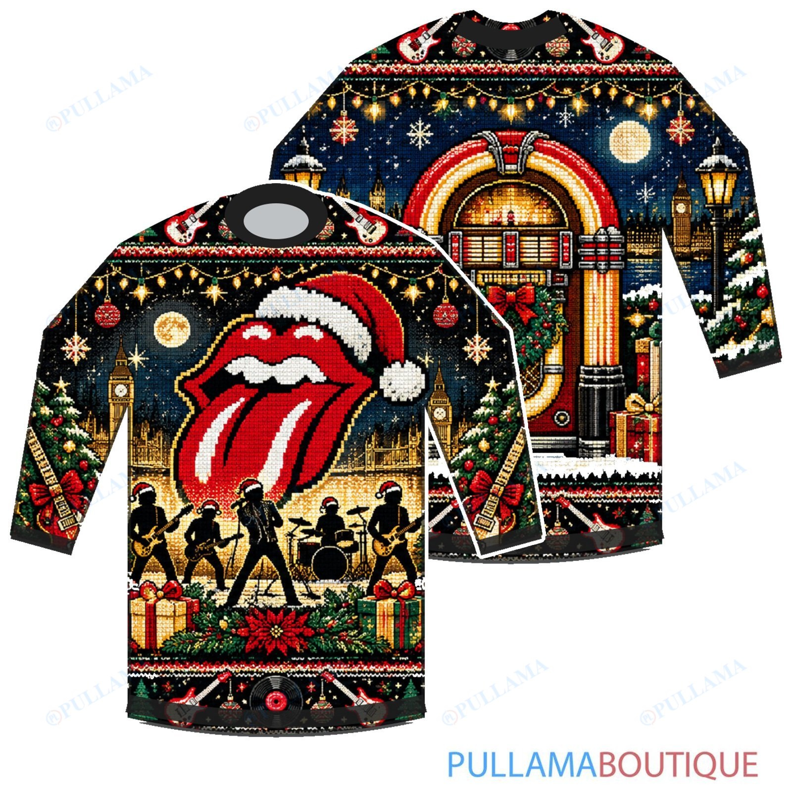 The Rolling Stones Christmas Jukebox ugly christmas sweater