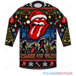The Rolling Stones Fireplace Holiday Jam ugly christmas sweater