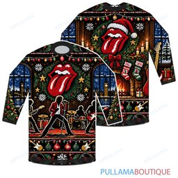 The Rolling Stones Cozy Christmas Lounge ugly christmas sweater