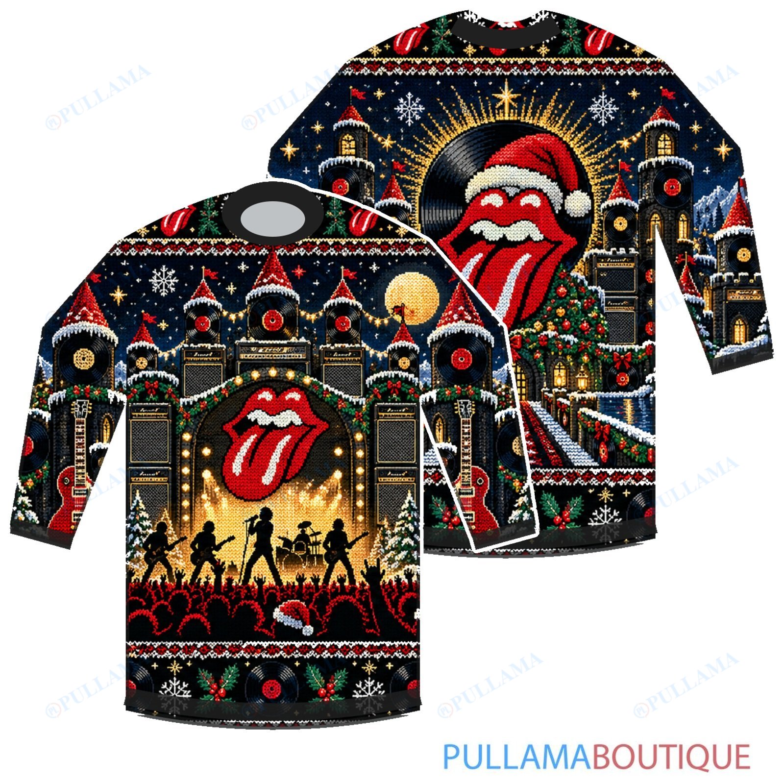 The Rolling Stones Holiday Amplifier Stage ugly christmas sweater
