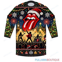 The Rolling Stones Christmas Fireworks Concert ugly christmas sweater
