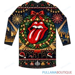 The Rolling Stones Christmas Fireworks Concert ugly christmas sweater
