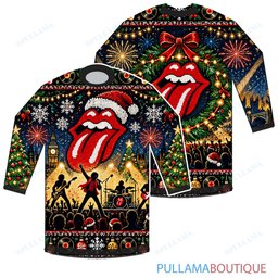 The Rolling Stones Christmas Fireworks Concert ugly christmas sweater