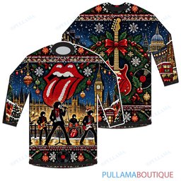 The Rolling Stones London Christmas Guitar Wreath ugly christmas sweater