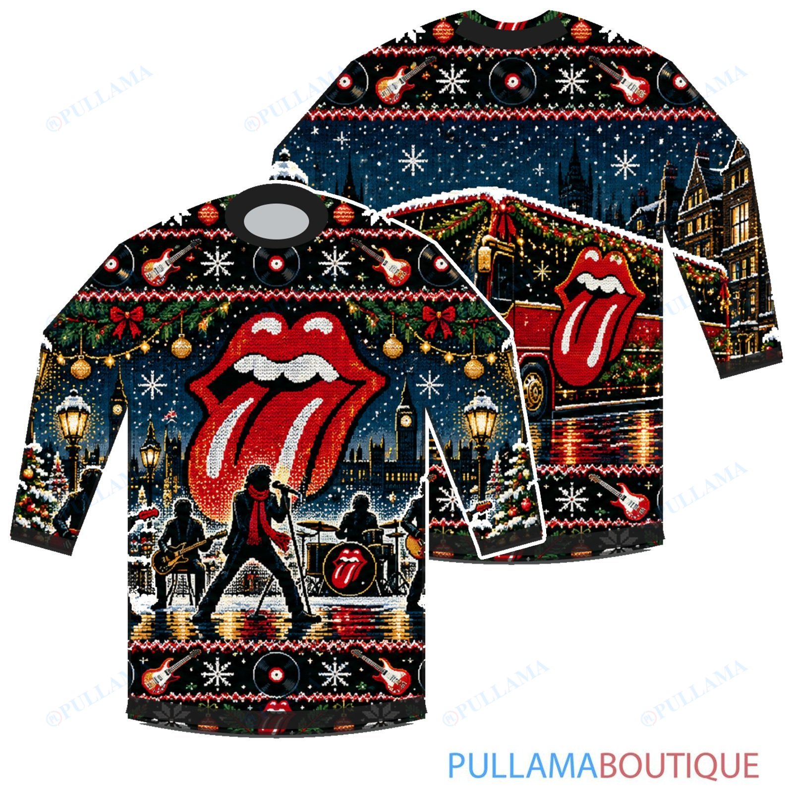 The Rolling Stones London Holiday Concert ugly christmas sweater