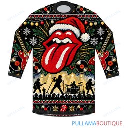 The Rolling Stones Santa Sleigh Rock ugly christmas sweater