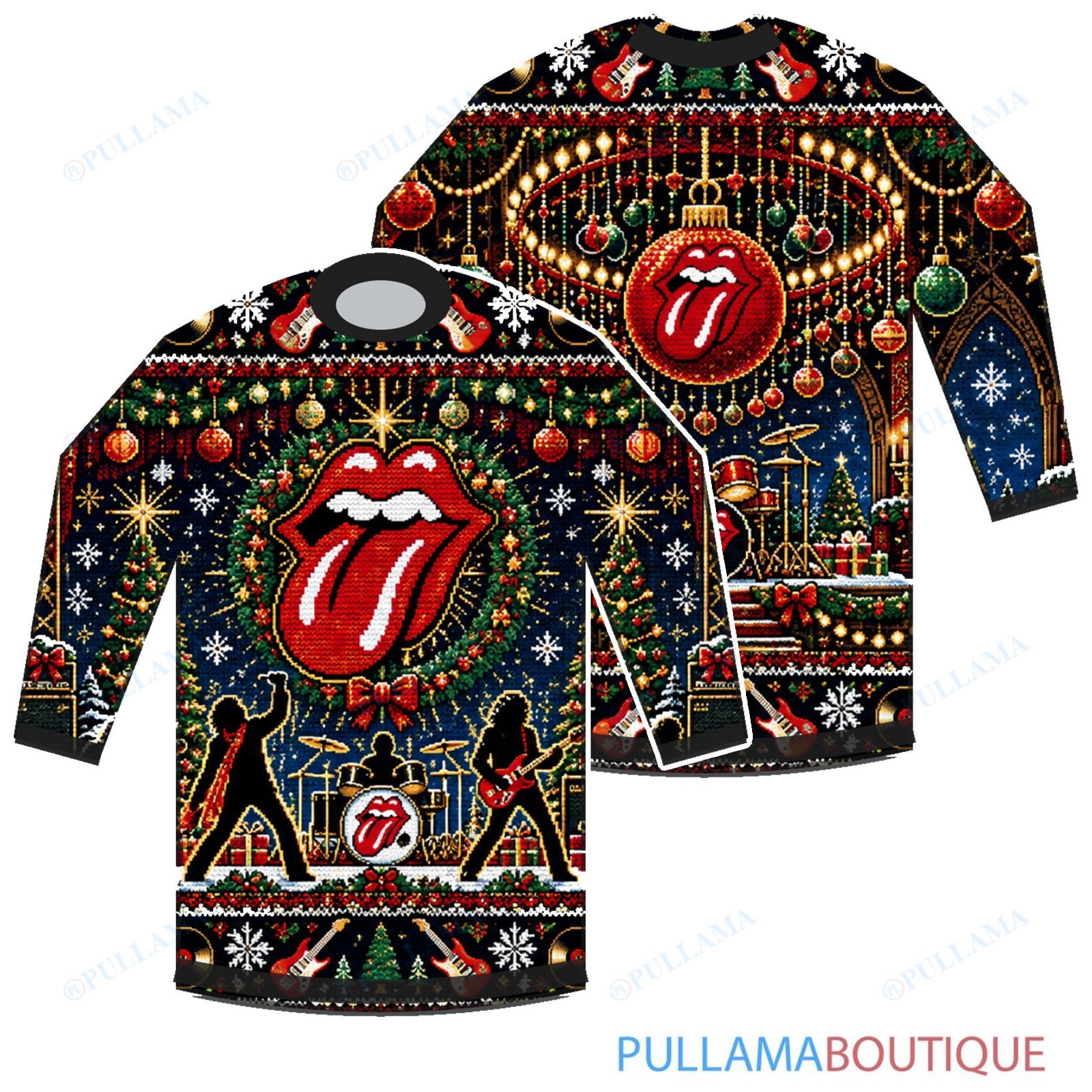 The Rolling Stones Holiday Ornament Stage ugly christmas sweater