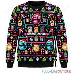 Taylor Swift Neon Arcade ugly christmas sweater