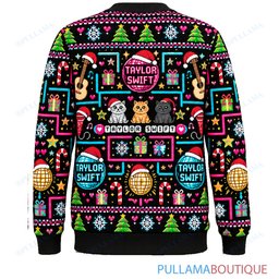 Taylor Swift Neon Arcade ugly christmas sweater