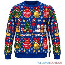 Taylor Swift Gift Wrap ugly christmas sweater