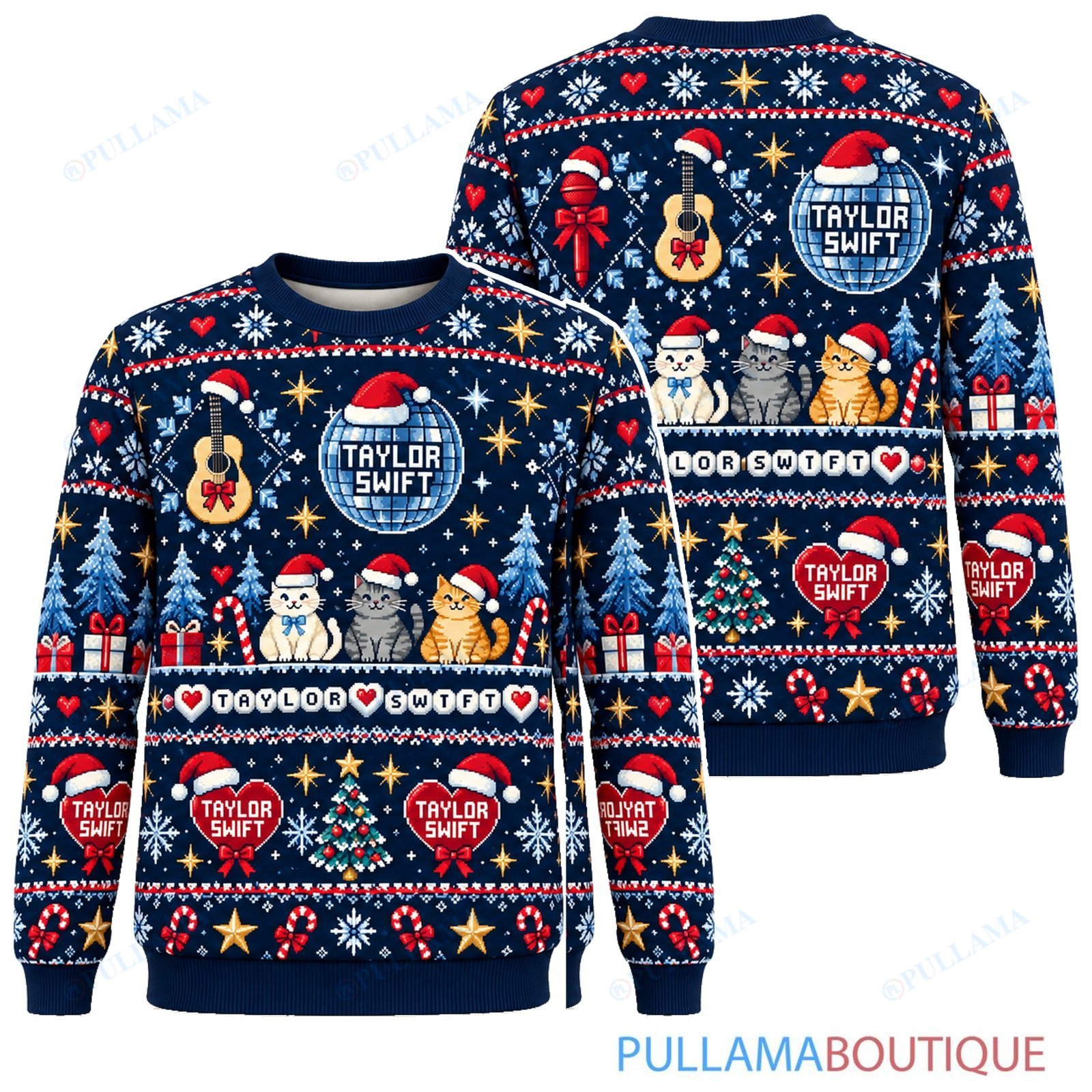 Taylor Swift Midnight Snow ugly christmas sweater