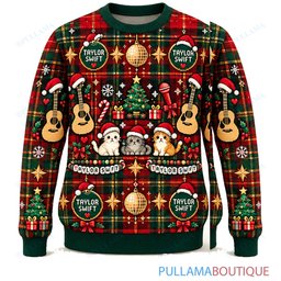 Taylor Swift Tartan ugly christmas sweater