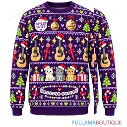 Taylor Swift Purple Holiday ugly christmas sweater